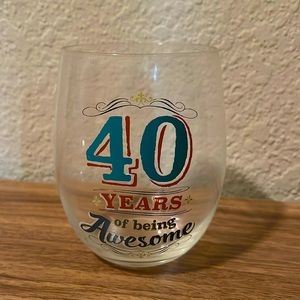 ✨3/$25✨ 40 Years of Being Awesome Stemless Wine Glass